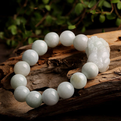 Pulsera de jade PiXiu de la suerte, prosperidad y riqueza con piedra mítica Feng Shui