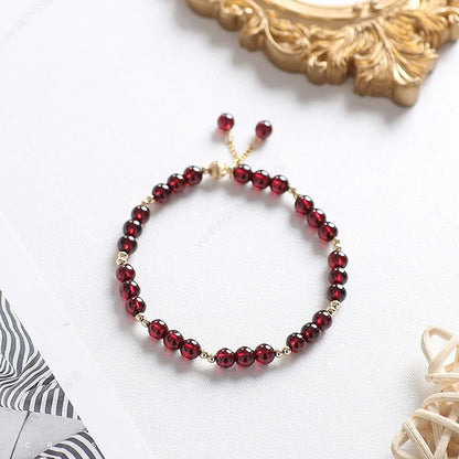 Mythstone 14K Gold Natural Garnet Calm Bracelet