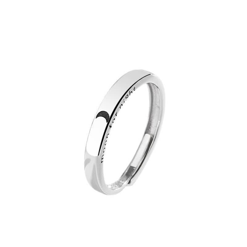 Mythstone 925 Sterling Silver Sun Moon Protection Adjustable Couple Ring