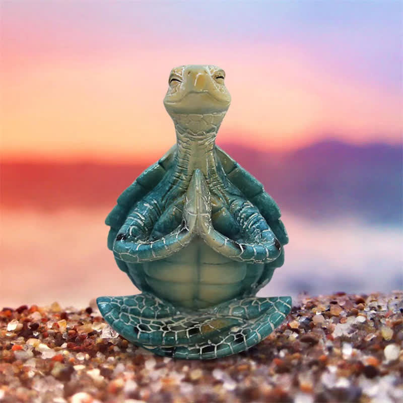 Mythstone Tibetan Yoga Meditating Turtle Wisdom Resin Statue Decoration