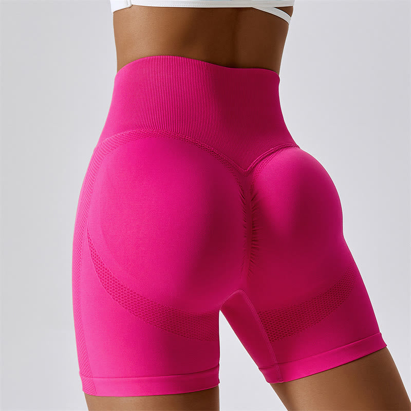 Mythstone Women Seamless Sports Fitness High Waist Yoga Workout Shorts