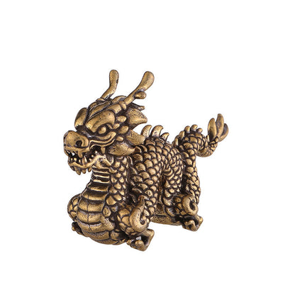 Mythstone Year Of The Dragon Small Auspicious Brass Dragon Luck Success Home Decoration