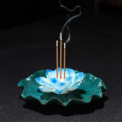 Mythstone Tibetan Lotus Blessing Incense Burner Decoration