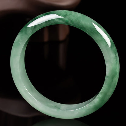 MythStone Natural Jade Fortune Blessing Bangle Bracelet