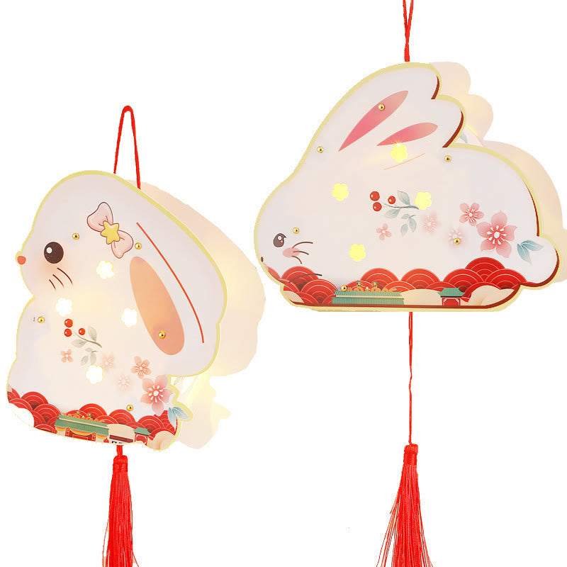 Mythstone DIY Good Luck Cute Rabbit Paper Lantern Lamp Mid-Autumn Festival Lantern Decoration