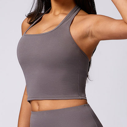 Top corto con cuello halter y pantalones acampanados de Mythstone para deportes, fitness y yoga 