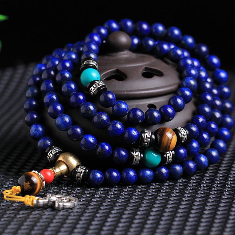 Pulsera positiva de lazurita con 108 cuentas de MythStone Mala