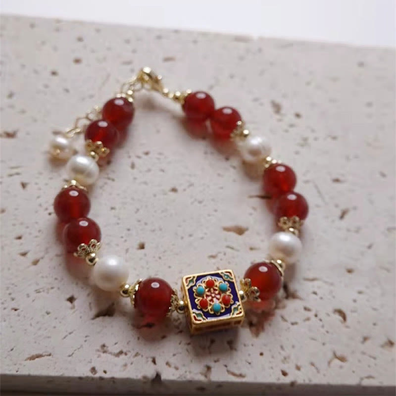 MythStone Red Agate Pearl Confidence Self-acceptance Bracelet