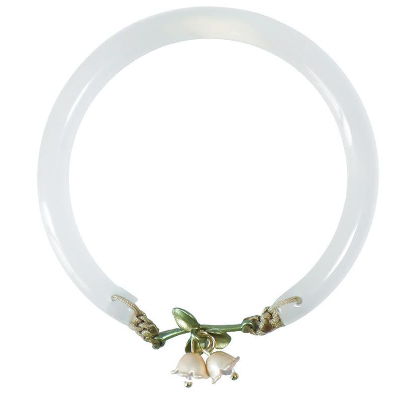 Mythstone Lily of the Valley Flower Happiness Strength Bracelet Bangle