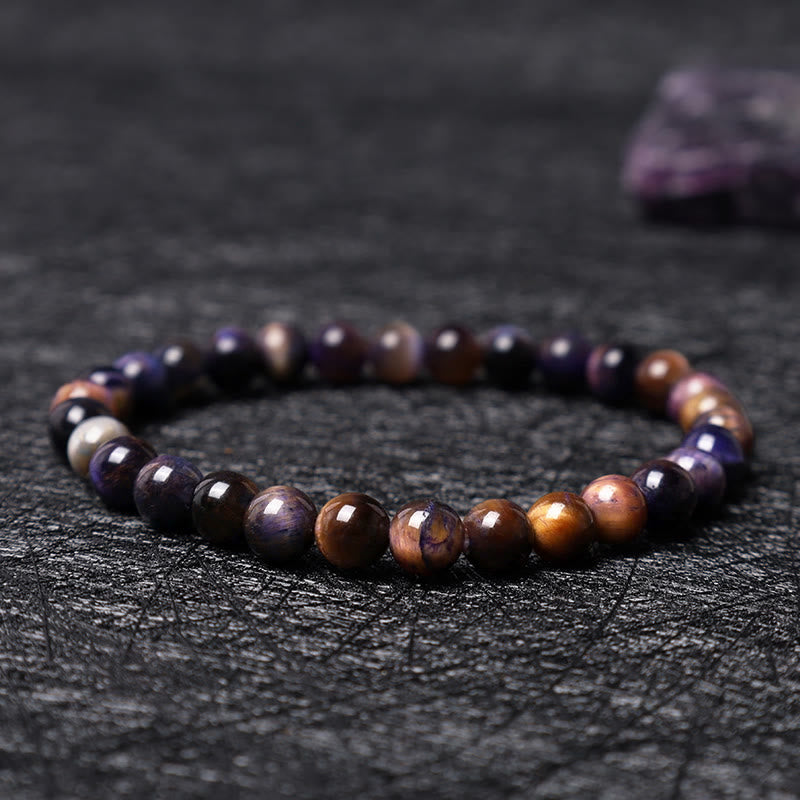 Mythstone Natural Purple Tiger Eye Protection Strength Bracelet