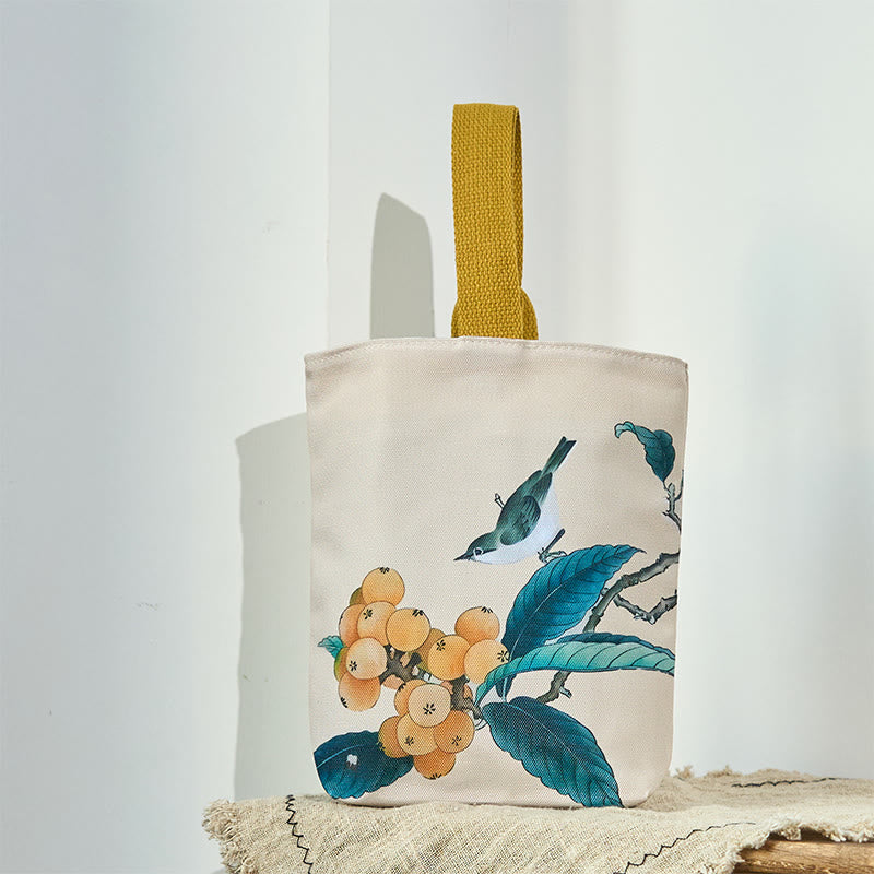 Mythstone Loquat Bird Canvas Handbag