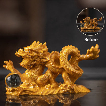 Mythstone Year Of The Dragon Color Changing Resin Luck Success Tea Pet Home Figurine Decoration