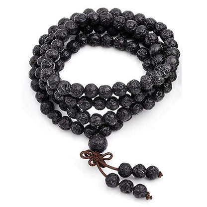 Pulsera protectora de 108 cuentas de piedra de lava natural Mythstone