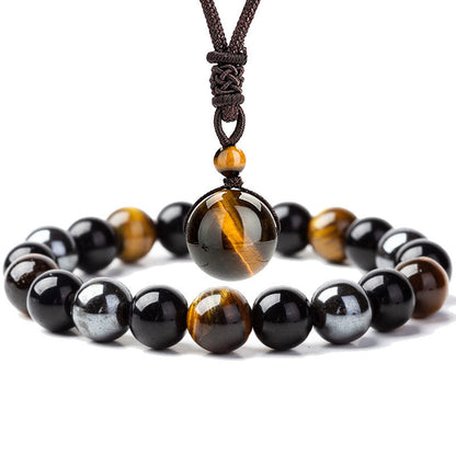 Mythstone Tibetan Tiger's Eye Bracelet Necklace Set