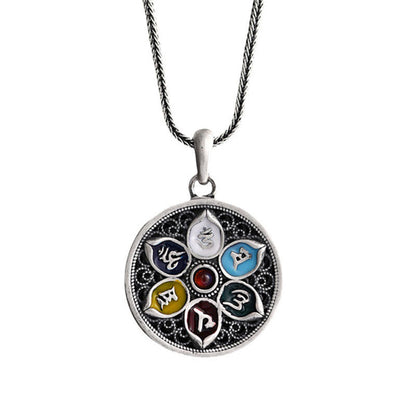 Mythstone Tibetan Om Mani Padme Hum Purity Necklace Pendant