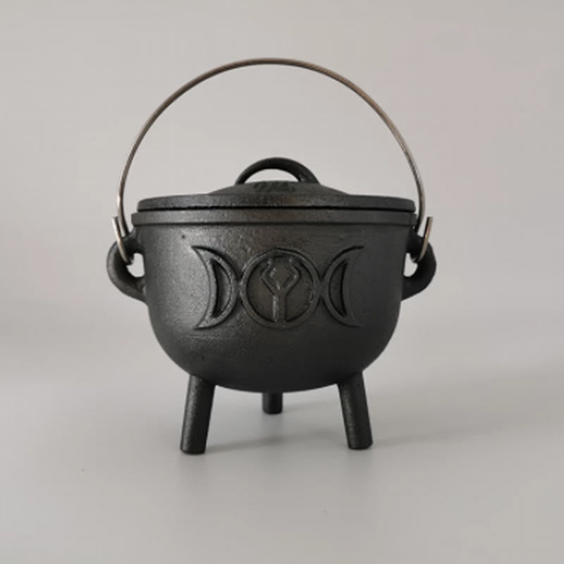 Mythstone Cast Iron Cauldron Prayer Altar Burning Holder Incense Sage Smudging Rituals Use Items