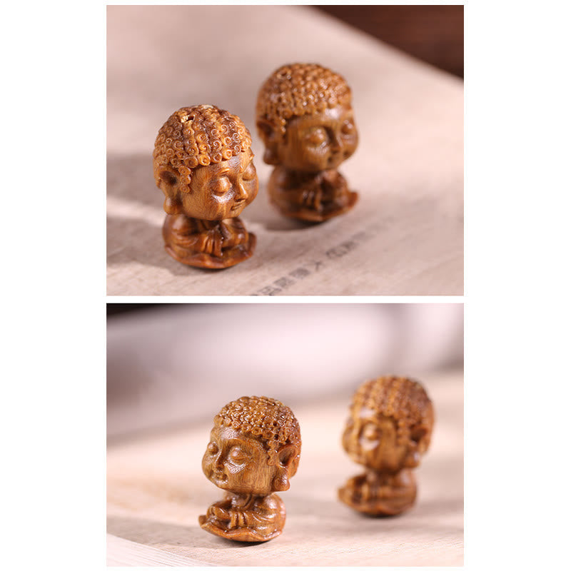 Mythstone Chinese Zodiac Natal Buddha Green Sandalwood Lotus Engraved Positive Home Decoration