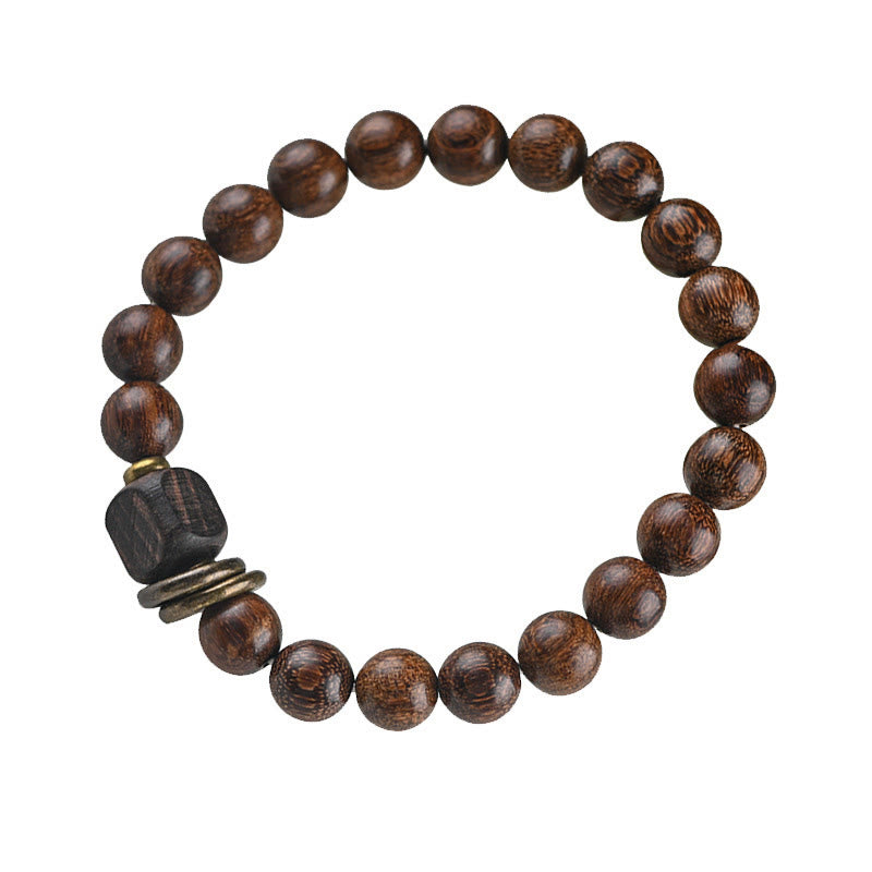 Mythstone Sandalwood Ebony Wood Bead Healing Single Double Wrap Bracelet