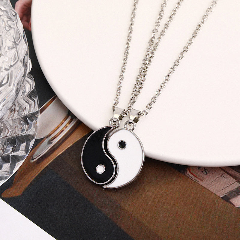 Mythstone Yin Yang Hematite Pendant Couple Necklace