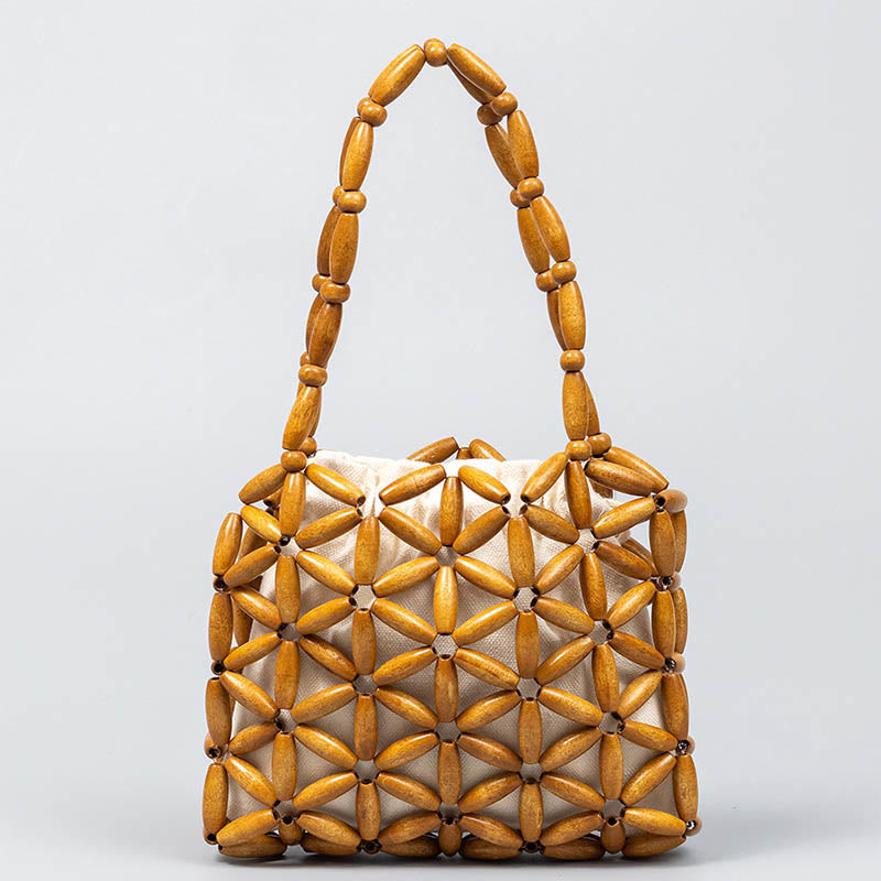 Mythstone Hand-woven Mini Wooden Beads Handbag