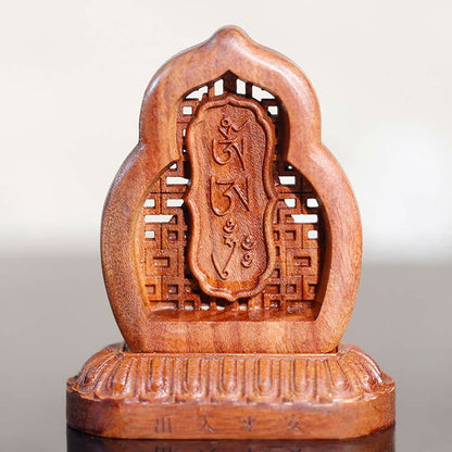 Mythstone Guru Rinpoche Buddha Padmasambhavan Serenity Estatua grabada en madera para decoración