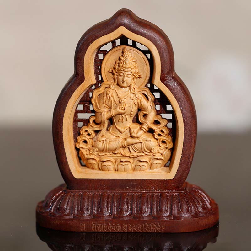 Estatua de la compasión grabada en madera de Buda Vajrasattva de Mythstone, figura decorativa