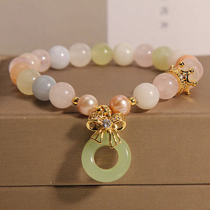 Mythstone Morganite Peace Buckle Jade Confidence Bracelet