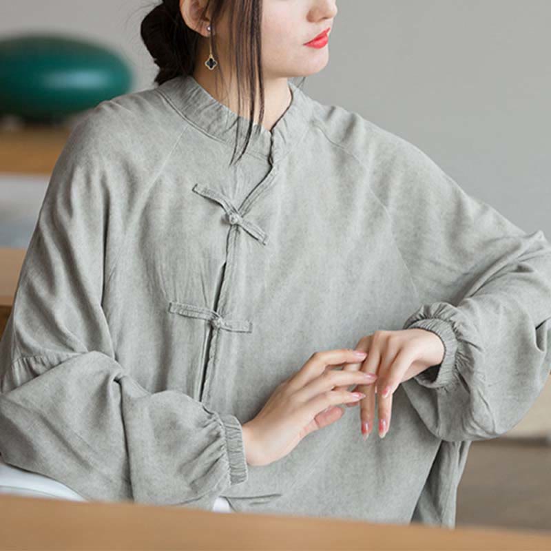 Camisa de manga larga con botones de rana Mythstone, top de meditación tai chi zen, ropa Hanfu, chaqueta 