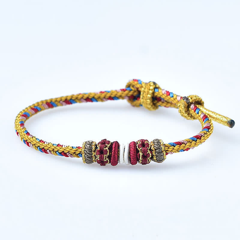 Mythstone Handmade Dunhuang Color Luck Braid String Bracelet