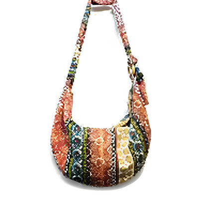 Mythstone Cotton Stripes Print Crossbody Bag Shoulder Bag