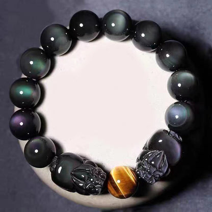 Mythstone FengShui PiXiu Rainbow Obsidian Healing Bracelet