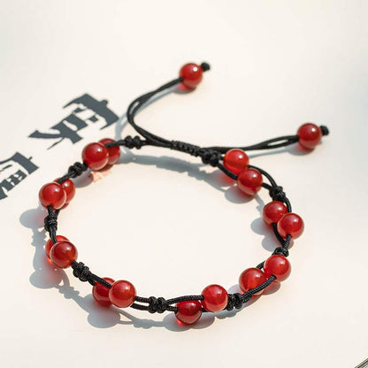 MythStone Red Agate Moss Agate Cinnabar Calm Bracelet