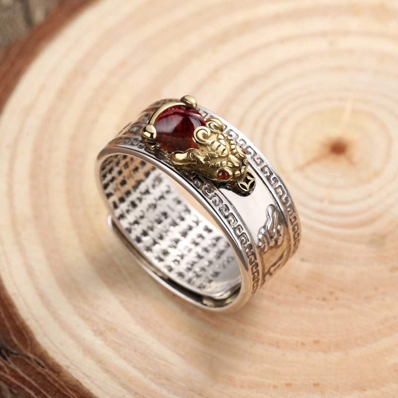 Mythstone Red Agate PiXiu Wealth Ring