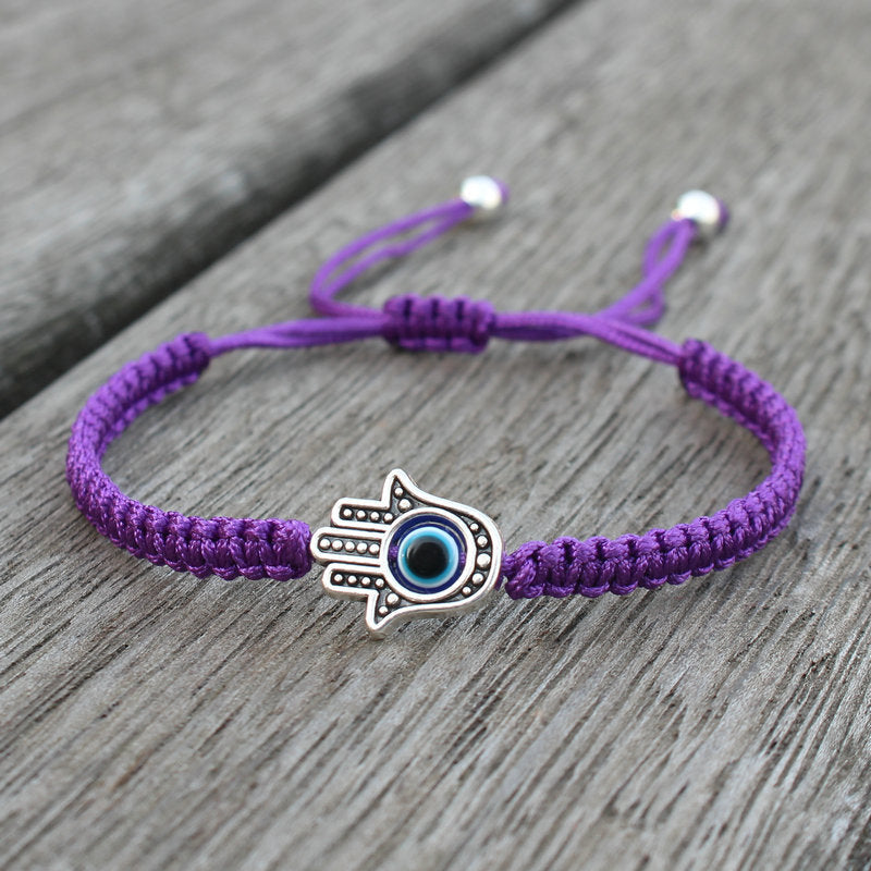 Pulsera de hilo con símbolo de la suerte Hamsa hecha a mano de Mythstone