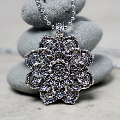 Mythstone Tibetan Lotus Blessing Necklace Pendant