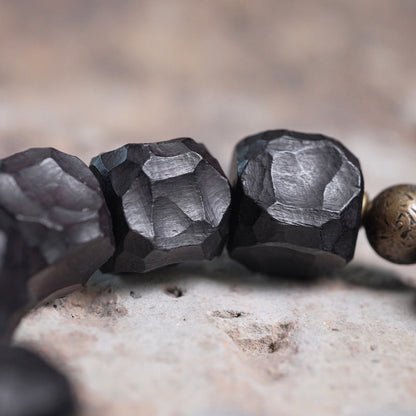 Pulsera de pareja de cobre, madera de ébano y piedra de ojo de águila de MythStone