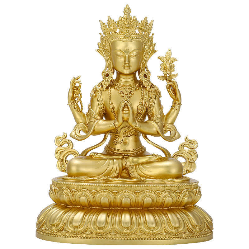 Mythstone Shakyamuni Amitabha Medicine Buddha Figurine Serenity Copper Statue Home Decoration