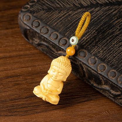 Mythstone Tathagata Buddha Serenity Peace Boxwood Keychain