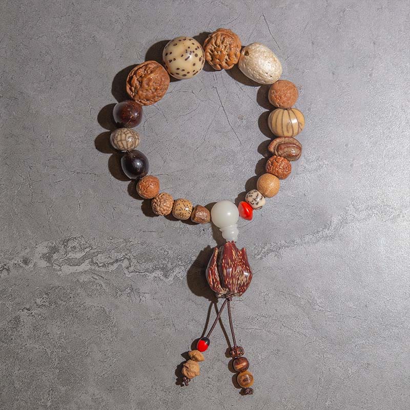 Mythstone 108 Mala Beads Bodhi Seed Luck Wealth Bracelet Wrist Mala