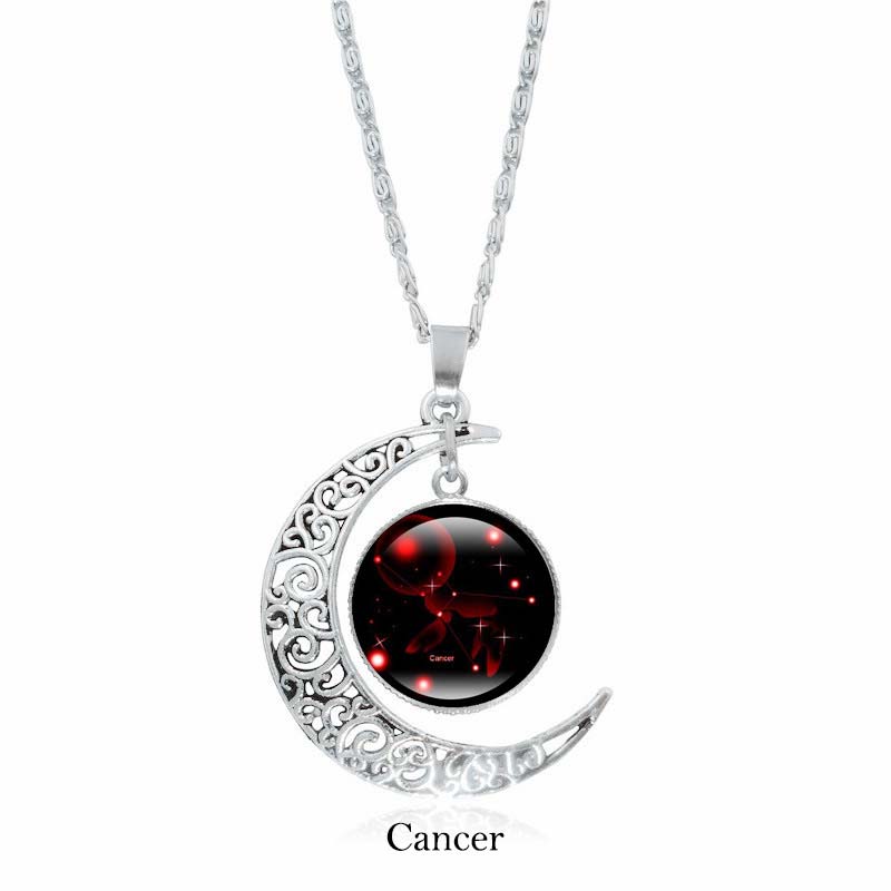 Mythstone 12 Constellations of the Zodiac Moon Protection Necklace Chain Pendant