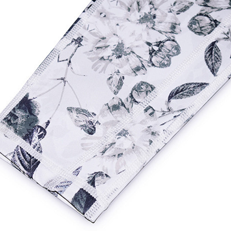 Mythstone Flowers Leaves Print Pants Sports Fitness Yoga Leggings Women's Yoga Pants