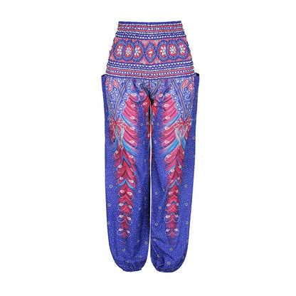 Mythstone Hippie Pants Baggy Boho High Waist Lounge Trousers with Pockets Women's Yoga Pants