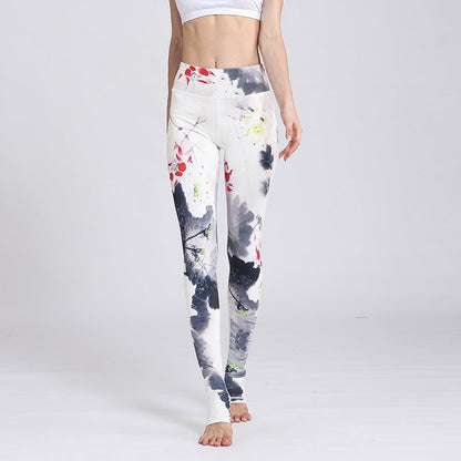 Mythstone Lotus Flower Print Design Pants Sports Fitness Yoga Leggings Women's Yoga Pants