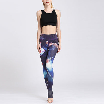 Mythstone Lotus Flower Print Design Pants Sports Fitness Yoga Leggings Women's Yoga Pants