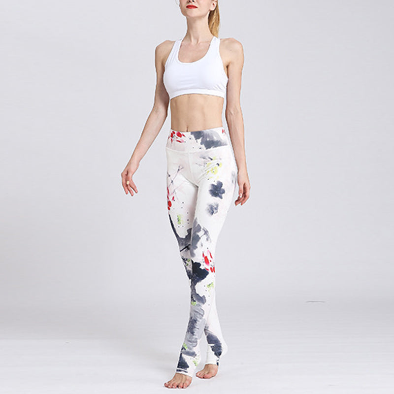 Mythstone Lotus Flower Print Design Pants Sports Fitness Yoga Leggings Women's Yoga Pants