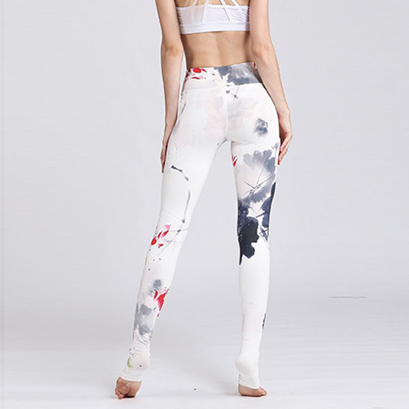 Mythstone Lotus Flower Print Design Pants Sports Fitness Yoga Leggings Women's Yoga Pants