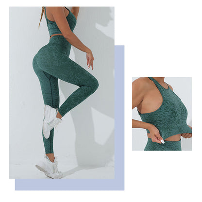 Conjunto de 2 piezas de Mythstone sin costuras para fitness, camiseta sin mangas, pantalones, conjuntos deportivos para gimnasio, conjuntos de yoga para mujer 