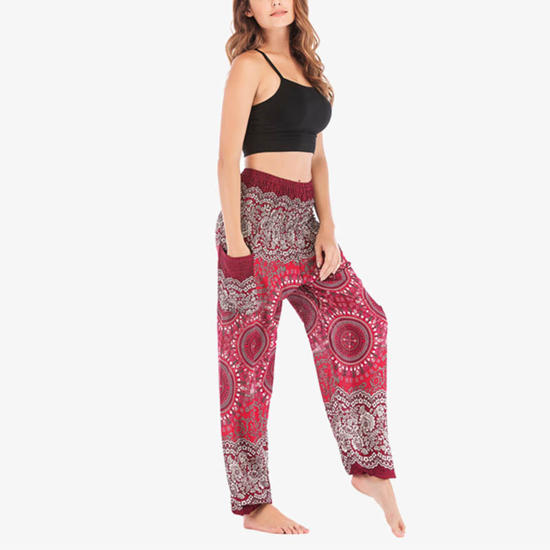 Mythstone Boho Loose Harem Trousers Women's Yoga Pants