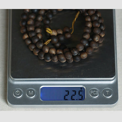 MythStone 7mm 108 Mala Beads Nha Trang Qinan Agarwood Peace Strength Bracelet