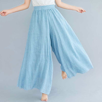 Mythstone Women Casual Loose Cotton Linen Wide Leg Pants For Yoga Dance